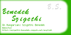 benedek szigethi business card